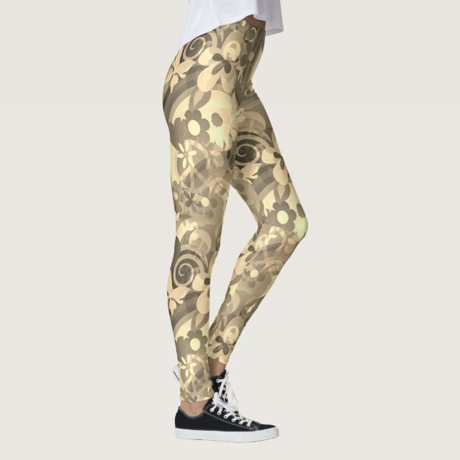Leggings Sepia de poder de las flores (Derecha)