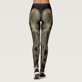 Leggings Sepia doble sobre el pulpo de cosecha negra