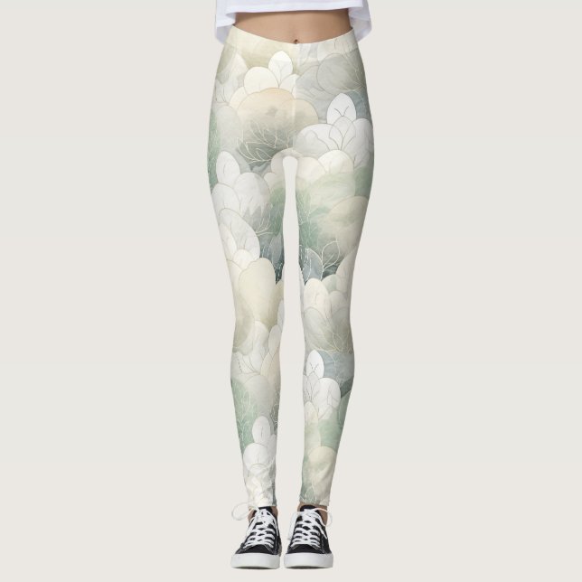 Leggings Serenidad floral verde (Anverso)