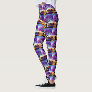 Leggings **"Serenidad Rústica: El Abrazo del Jacarandá Púrp