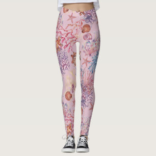 Leggings Serie de composición acuarela submarina Diseño 3