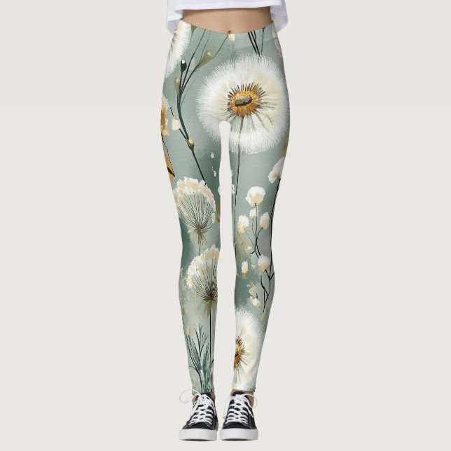 Leggings Serie de Diseño de Diente de León #3 (Anverso)