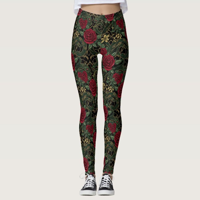 Leggings Serpent Rose Print (Anverso)