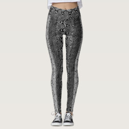 Leggings Serpiente de cascabel gris oscuro negra de la