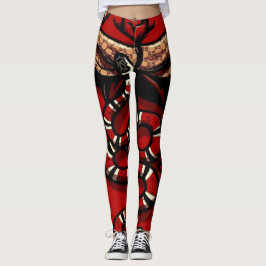 Leggings Serpiente de tarta de terciopelo rojo