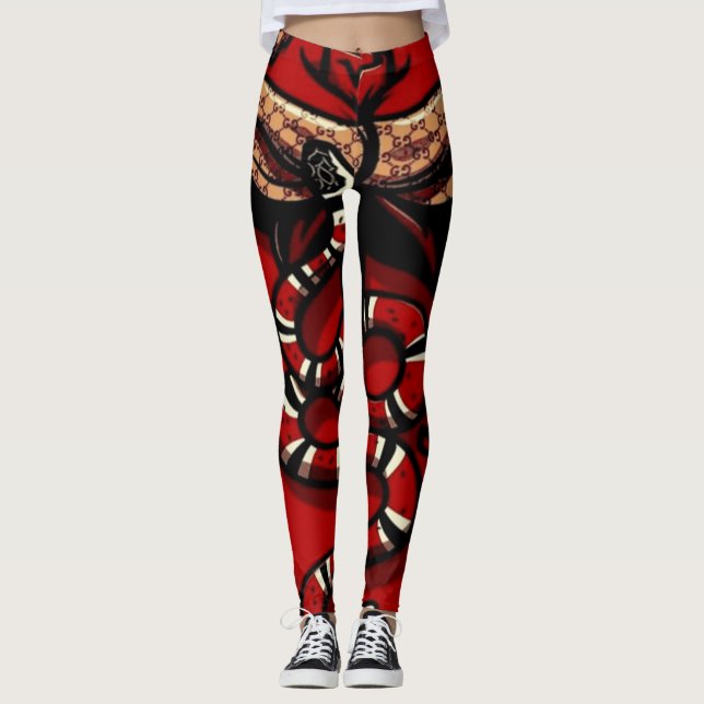 Leggings Serpiente de tarta de terciopelo rojo (Anverso)