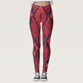 Leggings Serpiente roja de Python imprime las piernas de la