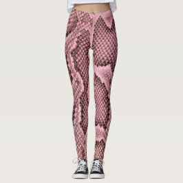 Leggings Serpiente rosa de Python imprime las piernas de la