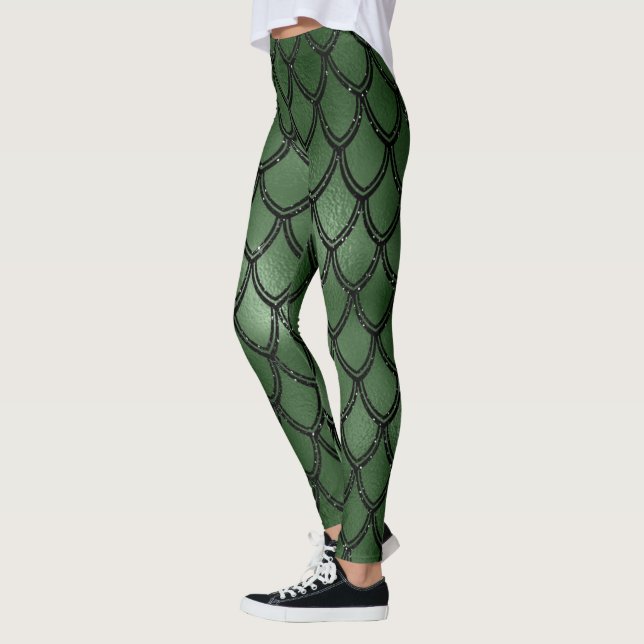 Leggings Serpiente Verde Patrón de Reptil (Izquierda)