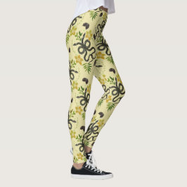 Leggings Serpiente y flores impresas