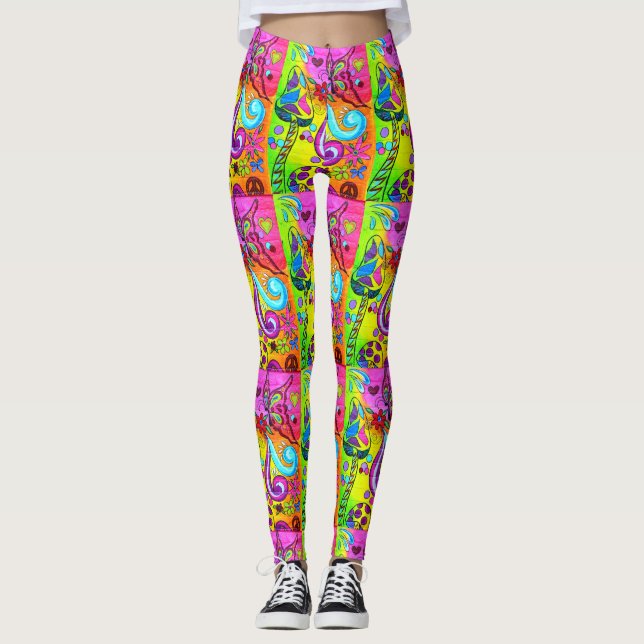 Leggings setas psicodélicas maravillosas (Anverso)