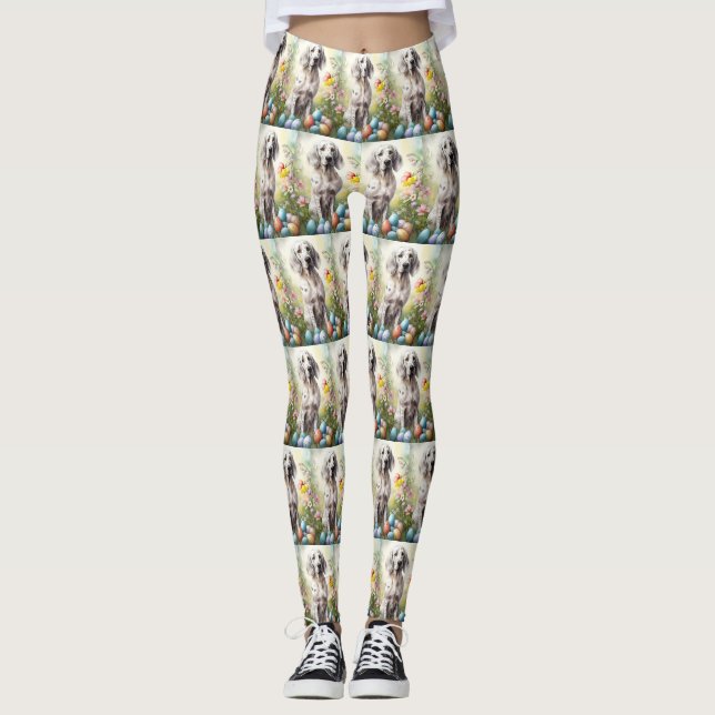 Leggings Setter inglés con huevos de Pascua (Anverso)