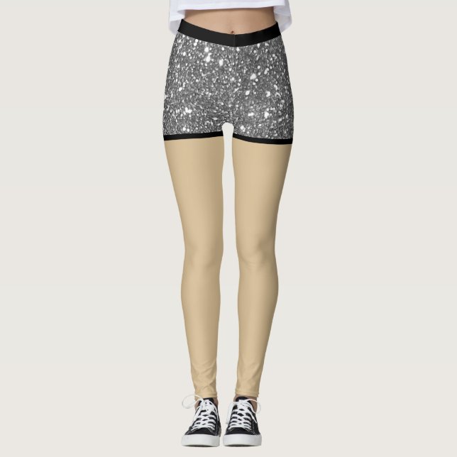 Leggings Sexy Glam Fake shorts l Purpurina Metalizado (Anverso)