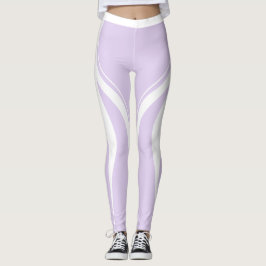 Leggings Sexy Pastel Púrpura Corazón Blanco Gimnasio