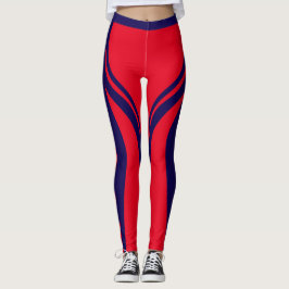 Leggings Sexy Red Navy Blue Heart Workout