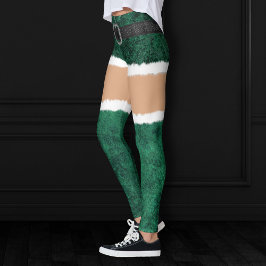 Leggings Sexy Santa Thigh High Fur Green Skirt Media Skirt