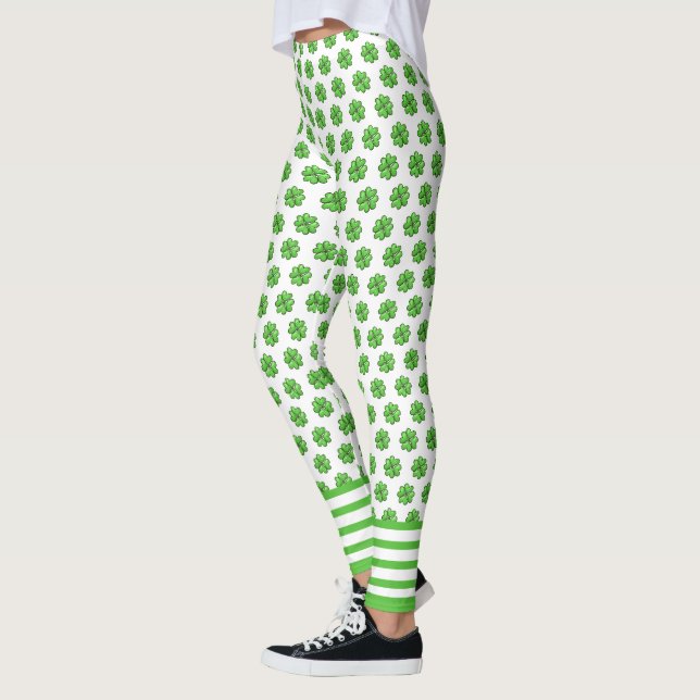 Leggings Shamrock afortunadas del Día de San Patri (Izquierda)