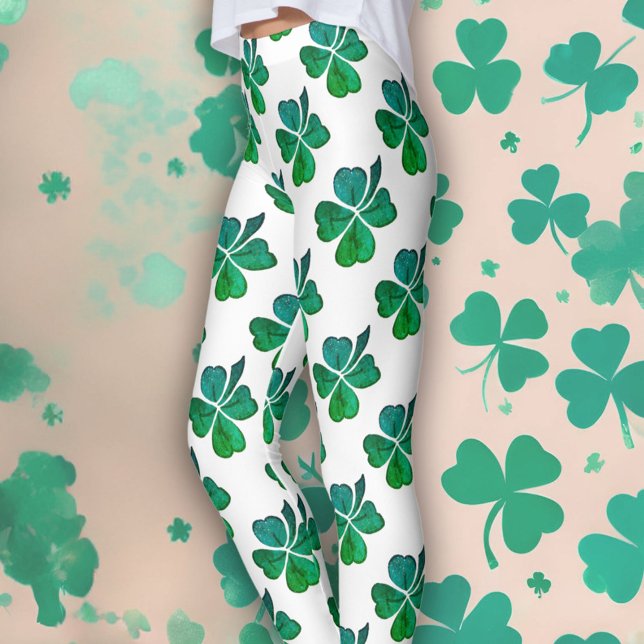 Leggings Shamrock Clover Green Pattern St. (Subido por el creador)
