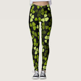 Leggings Shamrock Clover Pattern Floral St. Patrick