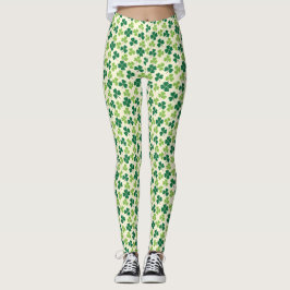 Leggings Shamrock Lucky Clover Pattern St Patrick's Day