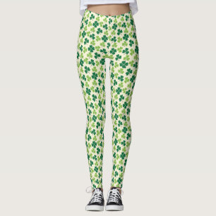 Leggings Shamrock Lucky Clover Pattern St Patrick's Day