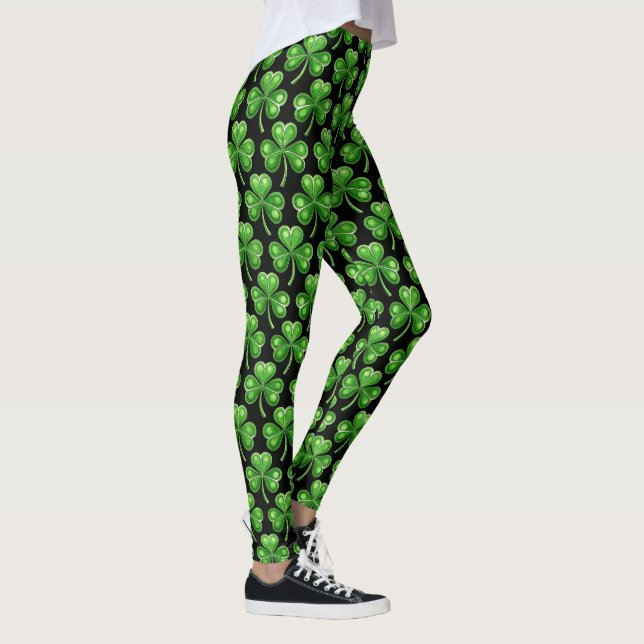 Leggings Shamrock Pattern St Patrick's Day (Derecha)