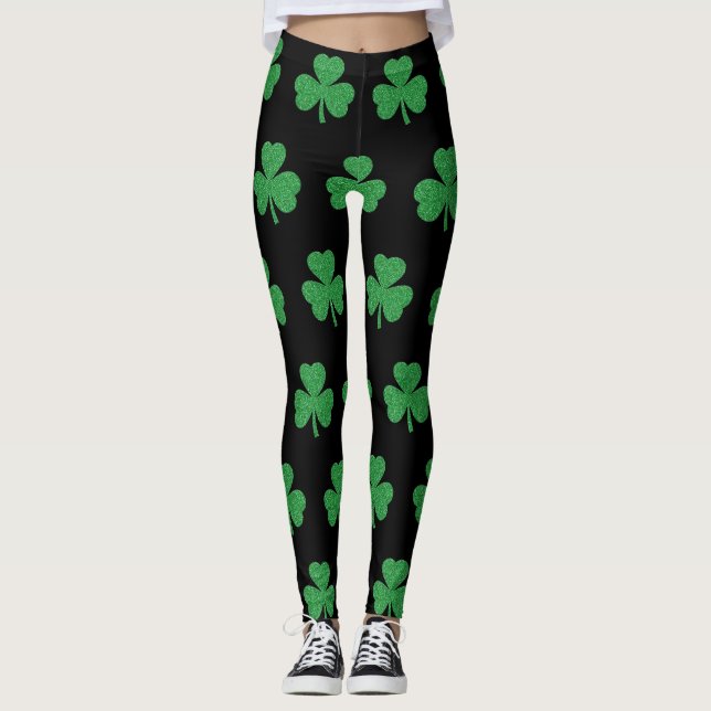 Leggings Shamrock, Purpurina del Día de San Patricio (Anverso)