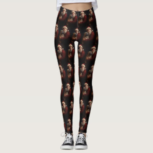 Leggings Shar Pei Con Navidades festivos de Santa Claus