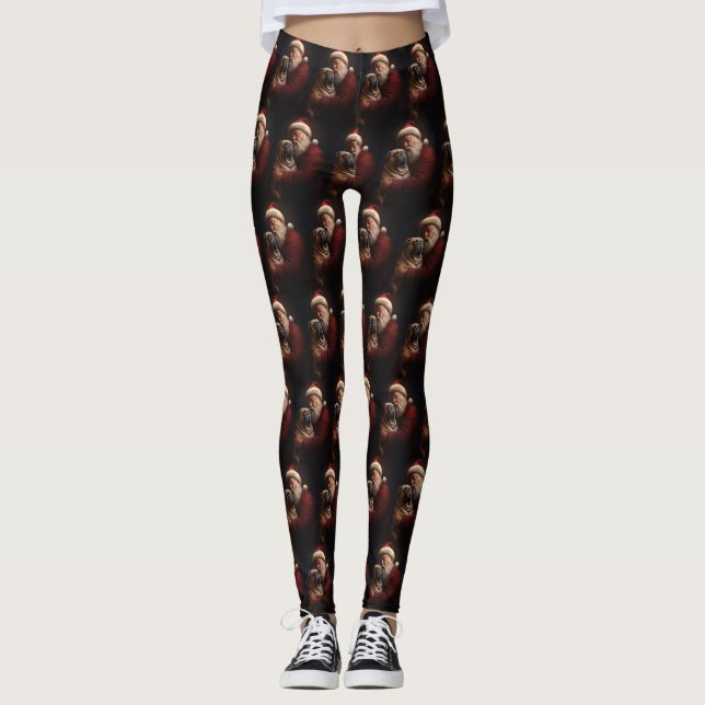 Leggings Shar Pei Con Navidades festivos de Santa Claus (Anverso)