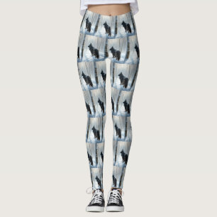 Leggings Sheepdog belga deja que nieva a Navidades