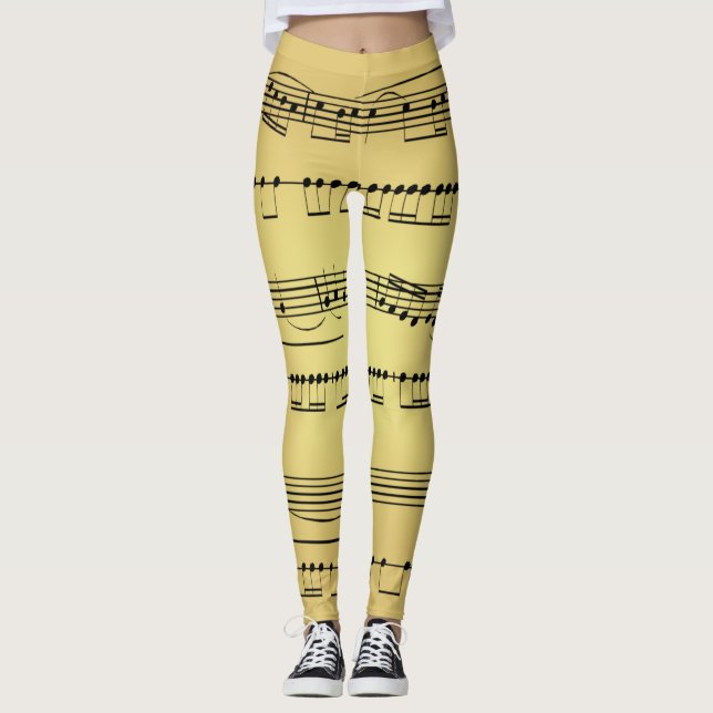Leggings ~ Sheet Music ~ Golden Background ~  (Anverso)