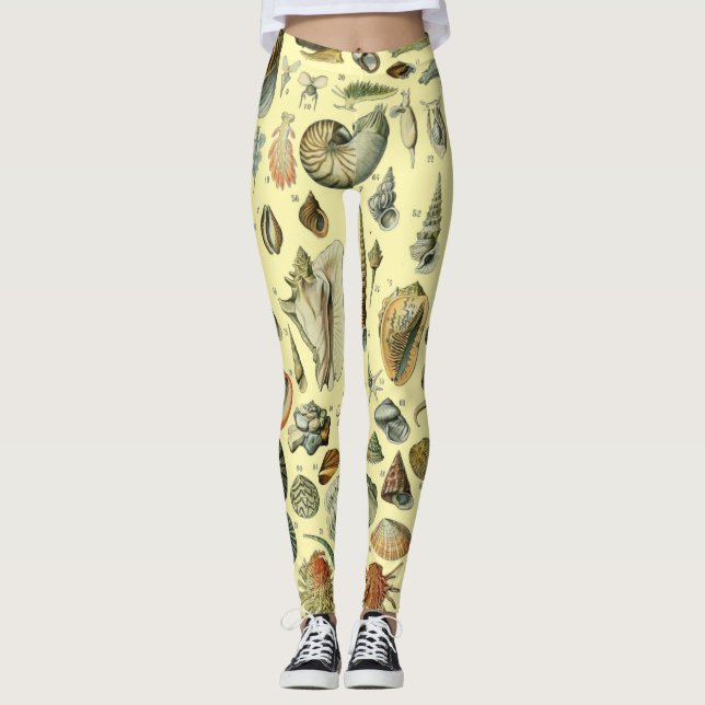 Leggings Shell de conchas marinas Mollusk Clam Elegante Art (Anverso)
