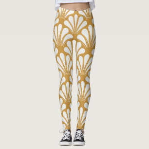 Leggings Shell de mar geométrico Art Deco