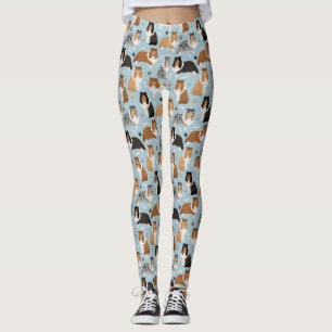 Leggings Sheltie Dog Bones and Paws