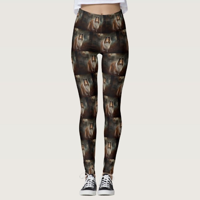 Leggings Shetland Sheepdog Halloween Scary (Anverso)