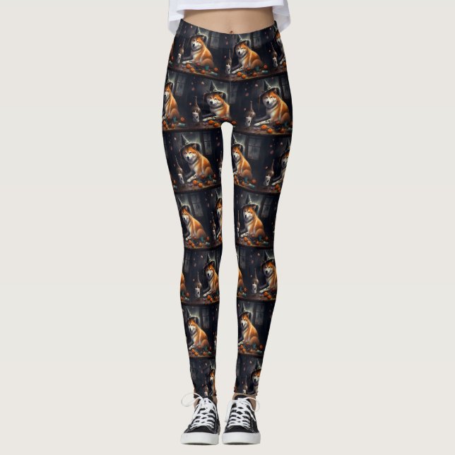 Leggings Shiba Inu Calabazas Halloween Da Miedo (Anverso)