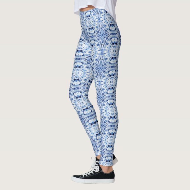 Leggings Shibori Tie Dye Influencia asiática del índigo bla (Izquierda)