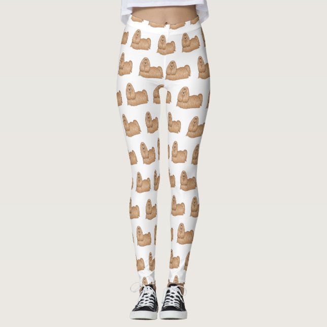 Leggings Shih tzu personalizado de pelo largo ilustracion (Anverso)