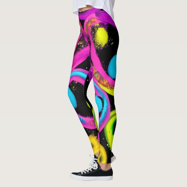 Leggings shiny Abstract art (Izquierda)