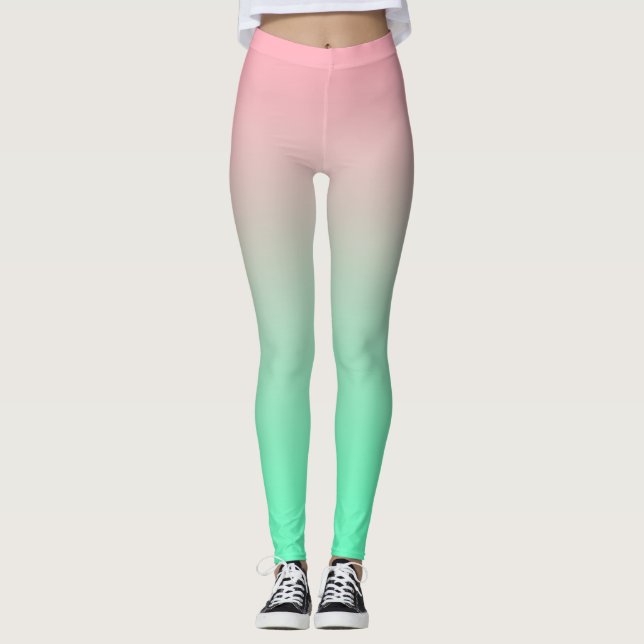 Leggings Siempre se debe ver rosa y verde pálido pastel (Anverso)