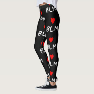 Leggings Siglas de Black Lives Matter Corazón Rojo
