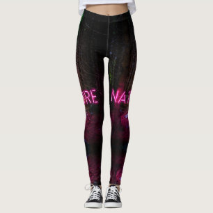 Leggings Signo de neón magenta de la naturaleza misteriosa 