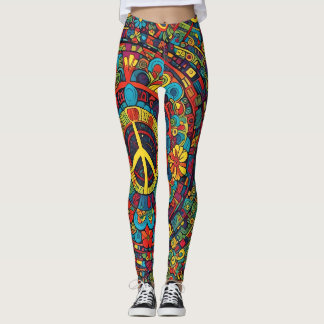 Leggings Signo de paz, garabatos