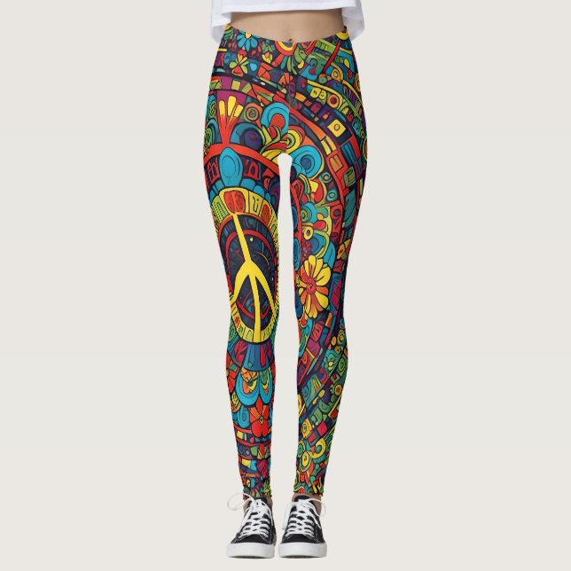 Leggings Signo de paz, garabatos (Anverso)
