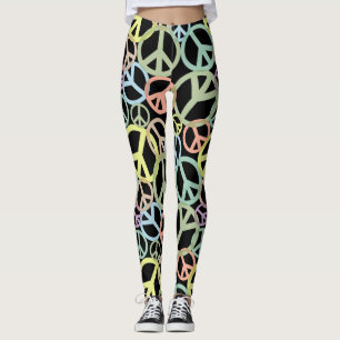 Leggings Signo de paz retro coloridas leyendas
