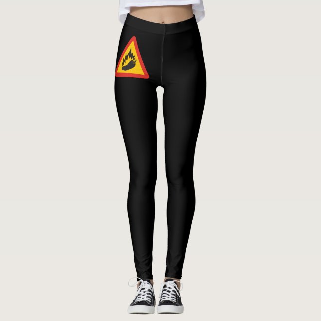 Leggings Signo de peligro de pimienta caliente (Anverso)