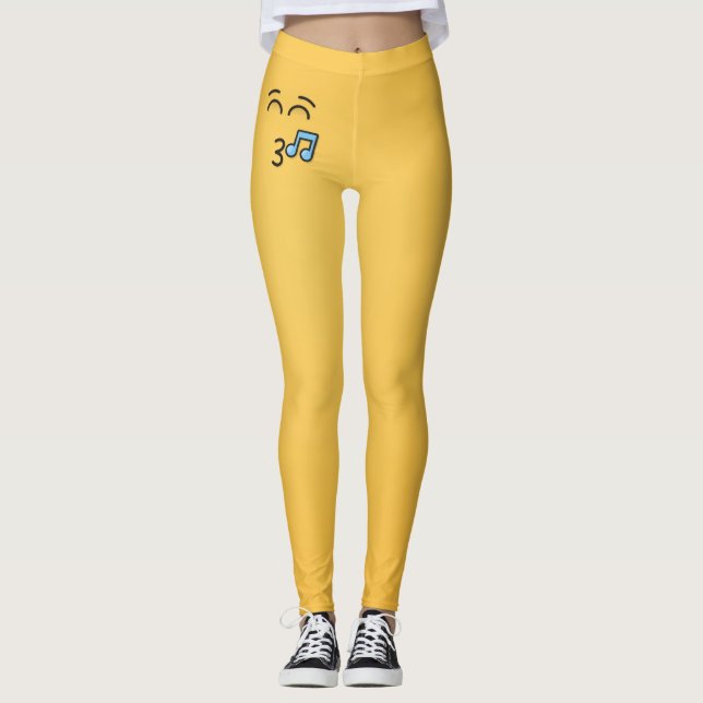 Leggings Silbando cara con ojos sonrientes (Anverso)