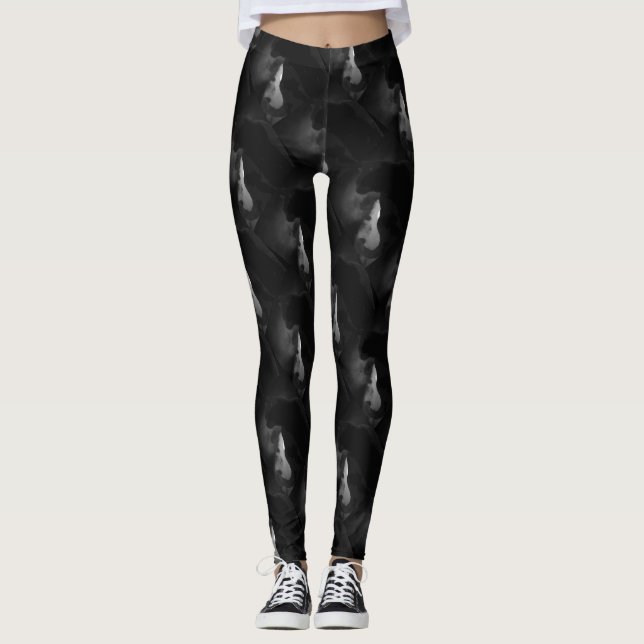Leggings Silhouette Black Cat Moonlight (Anverso)
