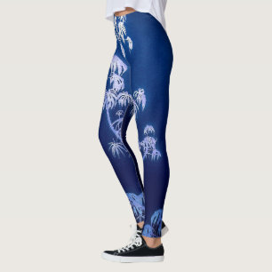Leggings Silhouette De Árbol En Leggantas De Blues Reales