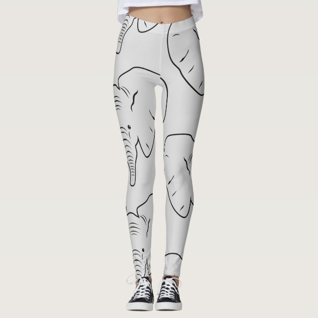 Leggings Silhouette facial elefante (Anverso)